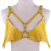 Camisoles Tanks Harajuku Goth Tassel PU Curso Cinturão Braage Bra Mulheres Sexy Tops Clube Festival de dança Rave Tassel Belts