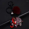 Keychains D&Rui Jewelry 2022 Top Design Metal Animals Elephant Keychain Trendy Bags Car Pendant Key Chain Rings For Men And Women