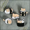 Broches broches dessin animé couverture de chat collier broches mignon tasse animale épingles en émail cowboy badge badge bijoux 6171 q2 dr dhgarden dhdgj