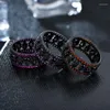 Bagues de mariage Tête de Mort Bague Femme Homme Rouge Cristal Noir Fête Pierre de Naissance Tête de Mort Mariage Saint Valentin Bijoux Goutte