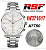 RSF IW3716 A7750 Chronographe automatique Montre pour homme 41 mm Cadran argenté Marqueurs dorés Bracelet en acier inoxydable Super Edition ETA Montres Puretime 03B2