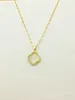 Pendant Necklaces Elegant fashion micro set diamond opal four leaf clover pendant titanium steel chain jewelry