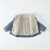 Coat Childrens Denim Jacket Plush Thickened Baby Winter Clothes Spring And Autumn Wear Boys Girls 221125