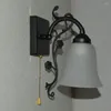 Wandlamp gang retro industrieel zwart gepijnde glazen lampenkap bedden staten wastruimte trap lichting verlichting