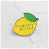 Pins broches email pinnen broches gele citroen fruit badge letter ontwerp schattige broche sieraden 1484 e3 drop levering dhgarden dhose dhose