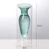 Vases Vase Living Room Decoration Modern Home Decor Terrarium Flower Pots Decorative Desktop Transparent Color Art Double Glass Vase 221126