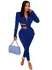 Ethnic Clothing African Clothes Women 2 Piece Set Lace Up Hollow Tops Pant Suits Autumn Solid Sexy Clubwear Office Lady Matching