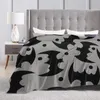 Blankets Soft Warm Flannel Blanket Gray Black Bats Travel Portable Winter Throw Thin Bed Sofa