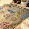 Mattor Yilong 6'x9 'Persian Silk Rug Hand Knutt matta Patchwork Design Handgjorda 0701