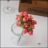 Fleurs Décoratives Couronnes À La Main Mini Soie Rose Bouquet Fleur Artificielle Décoration De Mariage Diy Guirlande Clip Art Faux Fleurs 2 Dh3Ej