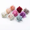 Christmas Decorations 100pcs Christmas Wedding Decorative Wreath Silk Roses Head Artificial Flowers Wholesale Bridal Accessories Clearance Home Decor 221125