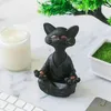 Gartendekorationen Persönlichkeit Zen Katze Meditation Katze Figur Home Office Desktop Dekoration Harz Ornament Retro Kunsthandwerk Home Decor 221126