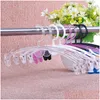 Hooks Rails Fashion Coat Hanger Transparent Plastic Clothes Stand Bra Panty Cloth Rack Closet Organizer Bathroom Store Accessories Dhmct