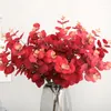 Decorative Flowers 5 Forks 20 Heads Artificial Eucalyptus Leaves Branch Home Display Pography Props Fake Flower Bouquet Decor Accessories