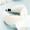 Pannband vintage koreansk bowknot pannband f￶r kvinna elegant centrum vriden bredb￶rd h￥rband flickor tv￤ttar ansikte huvudstycken droppe dht5h