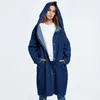 Women's Trench Coats Autumn Winter Hooded Long Cardigan Cowboy Coat Windbreaker For Women Wool