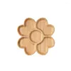 Storage Bottles Household Flower-shaped Natural Bamboo Wooden Serving Tray Petal Octagonal Plate Fruit Food For Coffee Table