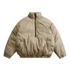 Mens Down Parkas Halfzip Cotton Ubranie Zimowa mężczyźni i kobiety pary duże rozmiar luźnego zestawu głowy 221128