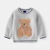 Pullover 2-8T Toddler Kid Baby Boys Girls Sweater Autumn Winter Clothes Warm Infant Bear Print Cute Sweet Knit Knitwear 221128