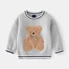 Pullover 2-8t Toddler Kid Baby Boys Dziewczęta sweter jesienne zimowe ubrania ciepłe niemowlę Niedźwiedź