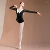 Stage Draag Fairy Ballet Panty Dames V-Neck Kostuum Mesh Gymnastics Tuchel Lyrische dans Ballerina Yoga Bodysuit JL3783
