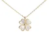 Pendant Necklaces Four leaf Grass Necklace Women's Versatile S925 sterling silver Korean simple fritillary chain jewelry is not allergic