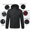 Men's Down Parkas NWE Men Winter Warm USB Heating Jackets Smart Thermostat Pure Color Hooded Heated Clothing Waterproof 221124