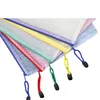 Fournitures de classement 10pcs A4A5A6 Pochette à fermeture à glissière en maille Sac à documents Dossiers à fermeture éclair étanches Sacs de rangement pour trousse à crayons de bureau scolaire 221128