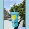 Фабрика Mugs Direct Creative Summer Ice Cup Студент двойной портативный питье с крышкой ST охлажден 27 K2 Drop Home Home Garde Dhxw7