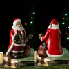 Decorative Objects Figurines NORTHEUINS Resin Santa Claus Statues HandPainted Noel Christmas Dolls Miniature for Year Season Gifts 221125