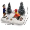 Garden Decorations Christmas Village Characters Collectible Accessories Kid Playing Figurine of Xmas Decoration Merry Christmas Holiday Scene Decor 221126