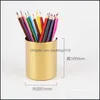 Vases Gold Plated Pen Container Retro Vase Stainless Steel Mti Function Desktop Storage Cup Home Furnishings Fashion Cosmetic Tube 1 Dht4A