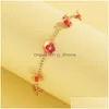 Bedelarmbanden ronde pailletten bloem enkele armbanden vrouwen handgemaakte zakelijke hand sieraden metalen feest geschenk bloemenketen ornamenten een dhbal