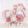 Рождественские украшения 30cm45cm60cm Pink Santa Claus Doll Dornments веселые для домашнего рождественского подарка счастливого года 221125