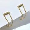 Gouden zilveren kleur dubbele keten kwastje oorbellen voor vrouwen nieuwe aankomst eenvoud oorbellen mode sieraden