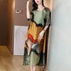 Casual Dresses SIKETU Loose Slim Print Dress Women's fashion printing temperament round collar loose slimming mid lengthdress 221126