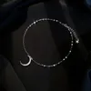 Mode lune pendentif bracelets de cheville Bracelet plaqué argent Simple charme Zircon cheville chaîne pour femmes fille bijoux cadeau