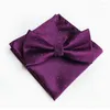 Bow Ties Silk Bowtie Chusterze Sets for Mens Wedding Srebrne kropki z drukowaniem zestawu