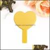 Mirrors Lady Compact Mirror Handle Heart Hand Mirrors Girls Woman Muti Colors Makeup Lookingglass Single Side Cosmetic Home Decor 2 Dhjdn