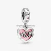 Prata Fit Pandora Charm Bracelet European Sier Charms Beads Mãe Filha Sapo Asas de Anjo Bowknot Esmalte de Cristal Faça Você Mesmo Corrente de Cobra Dhzym