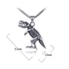 Collier pendentif crâne de dinosaure celtique, en acier inoxydable, chaîne pour homme, hip hop, bijoux fins à la mode