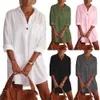 Casual Dresses elegant Women Solid Color V Neck Long Sleeve Pocket Button Loose Long Shirt Mini Dress length vestidos summer dresses 221126