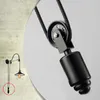 Wall Lamp Retro Adjustable Pulley Length Iron Glass Reading Black Vintage Lamps E27 Led Lights Sconce For Bathroom Bedroom Office Bar