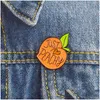 Pins Brooches Cartoon Cute Peach Brooches Europe And America Style Funny Just Peachy Fresh Fruit Enamel Badge Pins For Girls Clothe Dhqyy