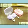 Other Household Sundries Plastic Portable Beautif Pupil Box Compact Conjoined Duplex Boxes White Purple Contact Transparent Lens Cas Dhtc0