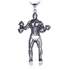 Sport Fitness Room Bodybuilder Necklace Pendant Stainless Steel Man Necklaces with Chain Hip Hop Fine Jewelry Will and Sandy