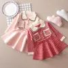 Cardigan Kids Girls Long Sleeve Sweaters Fashion Wear Knitted and Skirt Clothing Suit for Children Baby Girl 221128