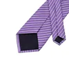 Papillon 2022 Moda Cravatte a righe bianche viola Cravatta in tessuto jacquard di seta per uomo Gravata Matrimonio formale da lavoro 8,5 cm Larghezza A-313
