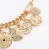Pendants Necklaces Mysticism coin set auger relief the stars the moon small pendant Bib necklace Ladies' fashion sautoir