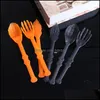 Favor Favor Favor de Halloween Tableware Set Toys favorece Originalidade Ornamento Faca Fork Spoon Dinnerware Suit Prop Toy com laranja cor 3JH DHTPF